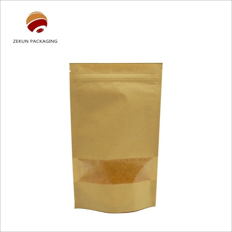 Gravure Printing Kraft Paper Zip Lock Bag Voedselverpakking CMYK Kraft PE Bag Vochtbestendig