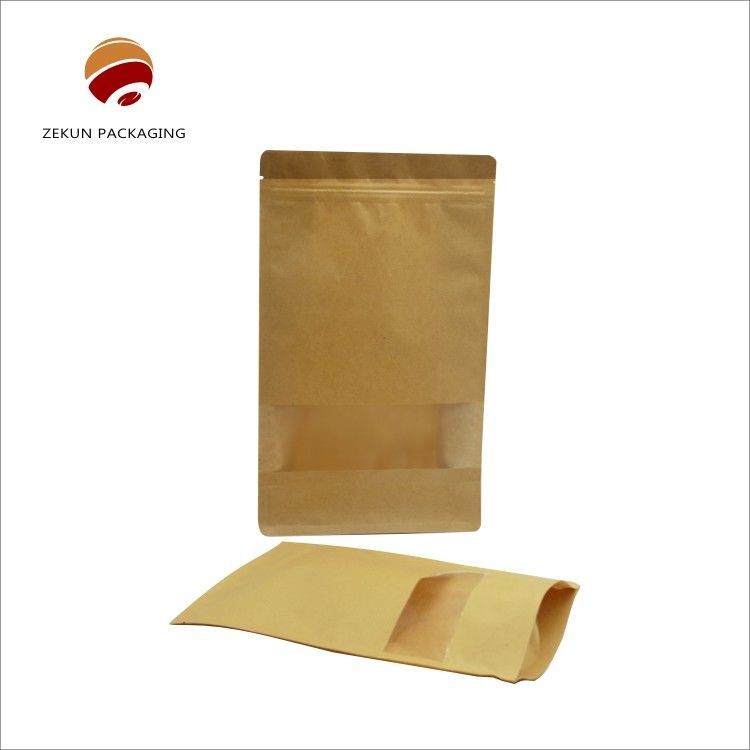 Eco-vriendelijke kraftpapieren zak met gravure geprint mat oppervlak voedselverpakking 200g - 5kgs