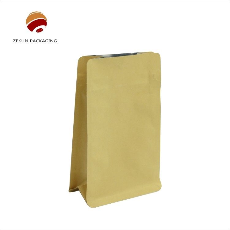 Glanzend oppervlak Handeling Flat bottom bag met CIF Term verticale hoeken