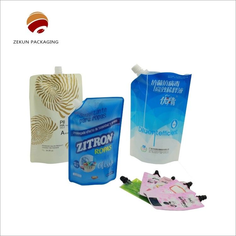 PET/OPP/AL Liquid Spout Bags Liquid Detergent Bag CMYK Kleur