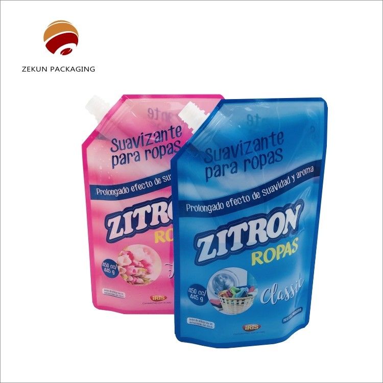 PET/OPP/AL Liquid Spout Bags Liquid Detergent Bag CMYK Kleur