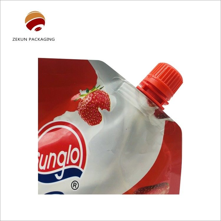 Geurbestendige aangepaste drankzakjes met spout Kleurrijk PET Verschillende grootte