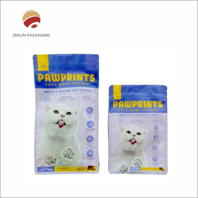 Kleurrijke PET / AL / PE Gravure Printing 3 Side Seal Pet Food Bag voor klanten Printverzoek